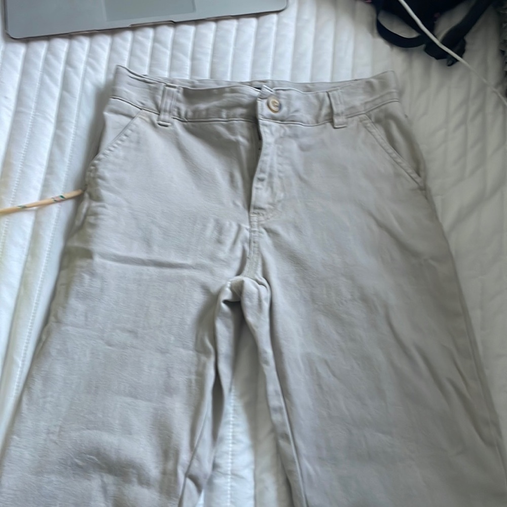 Khaki school pants straight